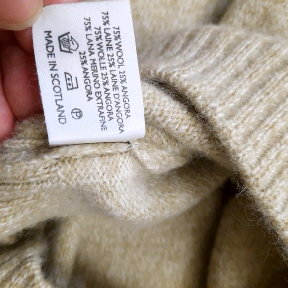 Peter Scott Old Head Golf Links Sweater men's 44 wool angora argyle tan Scotland - Picture 7 of 10